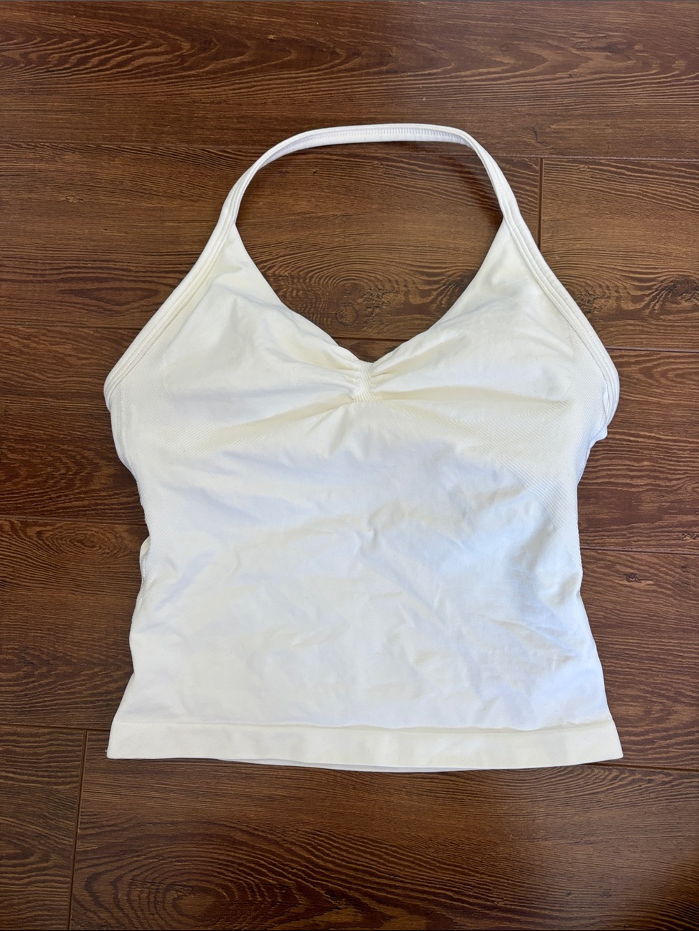 Everyday White Halter Camisole with Front Gather
